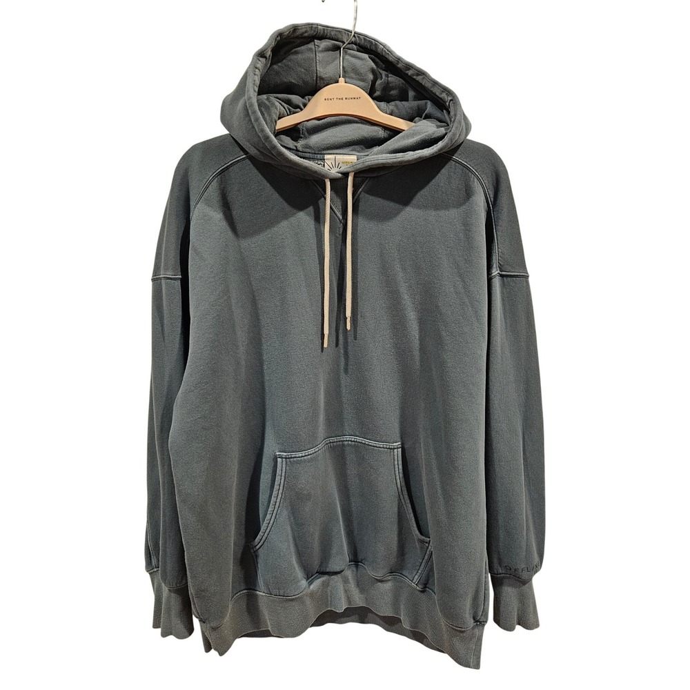 OFFLINE by Aerie Womens Oversized Fleece Hoodie Blue L Large Pullover